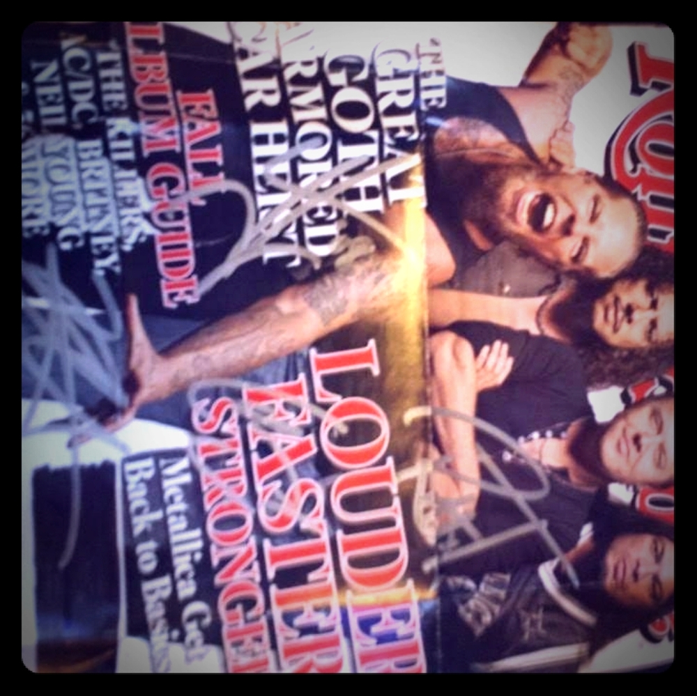 Metallica signed rolling Stone cover